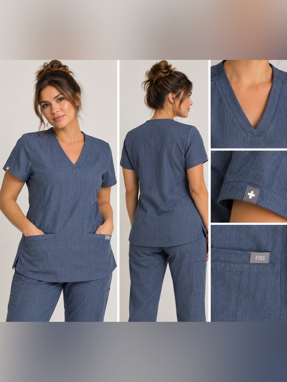 FIGS Technical Collection Casma Three-Pocket Scrub Top – XXS